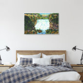 Herfst Creek Gorge Uitzicht, Ithaca Herfst Scene Canvas Afdruk (Insitu (Slaapkamer))