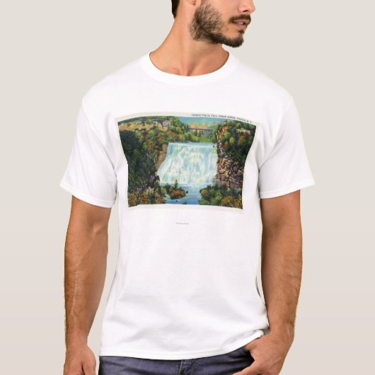 Herfst Creek Gorge Uitzicht, Ithaca Herfst Scene T-shirt (Voorkant)
