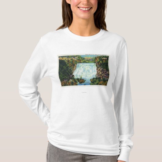 Herfst Creek Gorge Uitzicht, Ithaca Herfst Scene T-shirt (Voorkant)