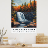 Herfst Creek Herfsten: Sereniteit in de Tennessee  Poster (Keuken)