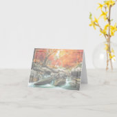 Herfst creek met douanetekst kaart (Gele Bloem)