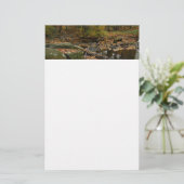 Herfst Creek met reflectie op Laurel Hill Park Briefpapier (Staand voorkant)
