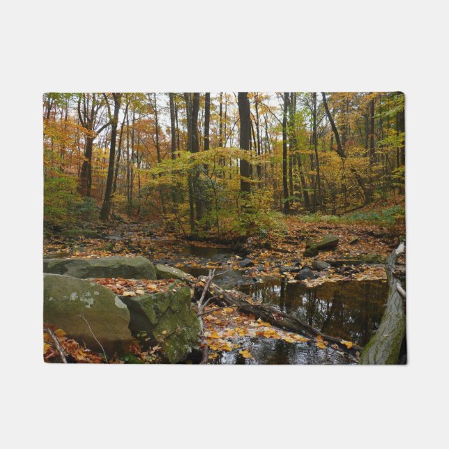Herfst Creek met reflectie op Laurel Hill Park Deurmat (Voorkant)
