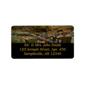 Herfst Creek met reflectie op Laurel Hill Park Etiket (Voorkant)