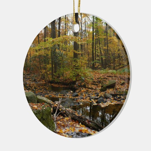 Herfst Creek met reflectie op Laurel Hill Park Keramisch Ornament (Links)