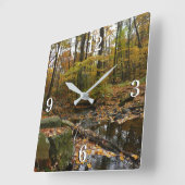 Herfst Creek met reflectie op Laurel Hill Park Vierkante Klok (Hoek)