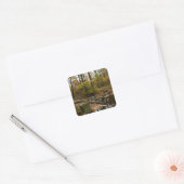 Herfst Creek met reflectie op Laurel Hill Park Vierkante Sticker (Envelop)