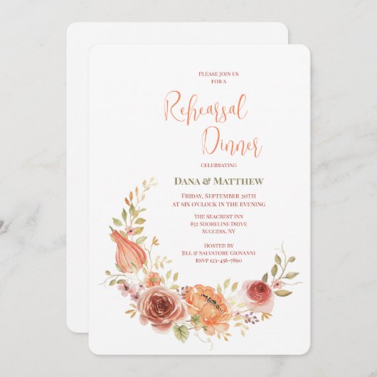 Herfst Crescent Uitnodiging (Voorkant / Achterkant)