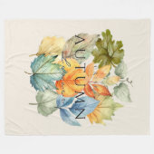 Herfst Crisp Bladeren Fleece Deken-Gezellige Herfs (Voorkant (Horizontaal))