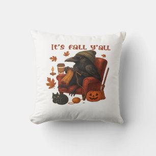 Herfst Crow - Het is Herfst Y'all Art Kussen