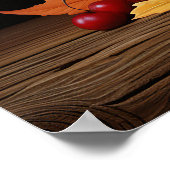 Herfst Cupcake met kleurrijke herfstbladeren Poster (Hoek)