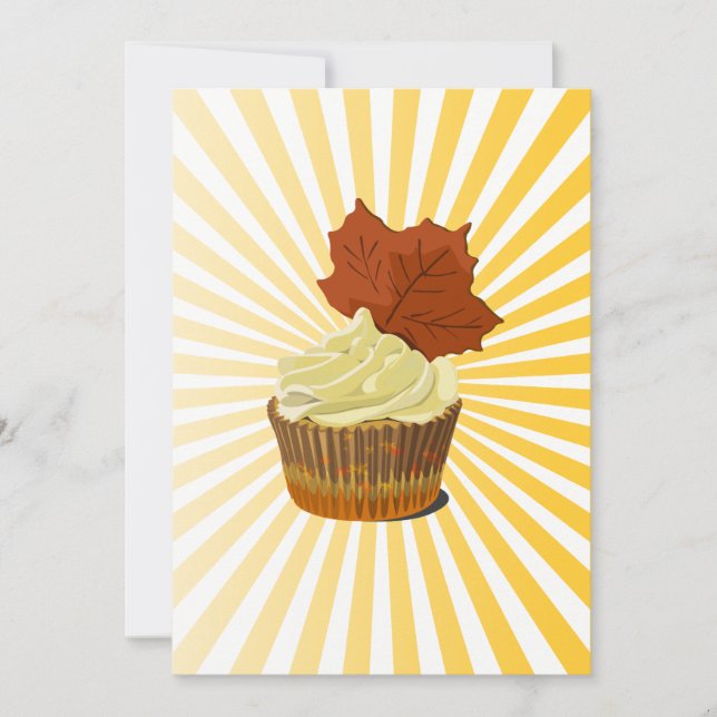 Herfst cupcake met straal lijn patroon (Voorkant)