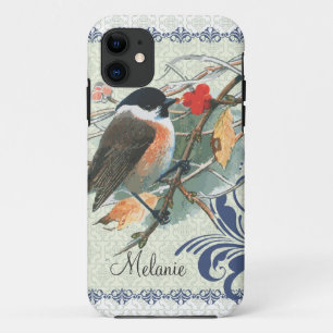 Herfst  Cute Bird Sitting on Branch Case-Mate iPhone Case