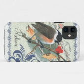 Herfst Cute Bird Sitting on Branch Case-Mate iPhone Case (Achterkant (horizontaal))