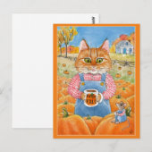 herfst Cute Cat Mouse pomkin Briefkaart (Voorkant / Achterkant)