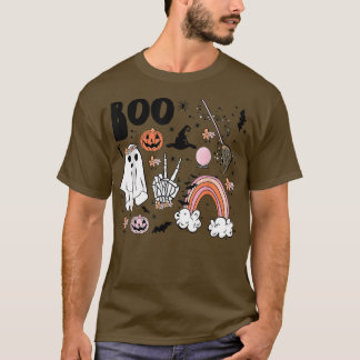  Herfst Cute Ghost Spooky Babe Groovy Hippie T-shirt
