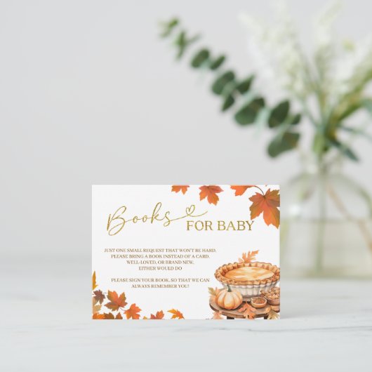 Herfst Cutie Pie baby shower Boeken voor baby Card Informatiekaartje (Staand voorkant)