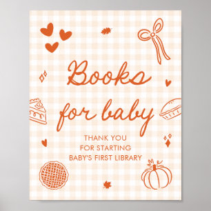 Herfst Cutie Pie Baby shower Boeken voor Baby Game Poster