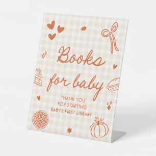 Herfst Cutie Pie Baby shower Boeken voor Baby Game Reclamebord Met Voetstuk