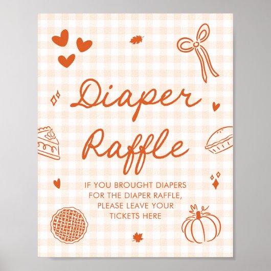 Herfst Cutie Pie Baby shower Luier Raffle Game Poster (Voorkant)