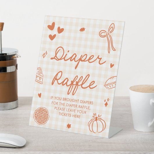 Herfst Cutie Pie Baby shower Luier Raffle Game Reclamebord Met Voetstuk (Insitu)