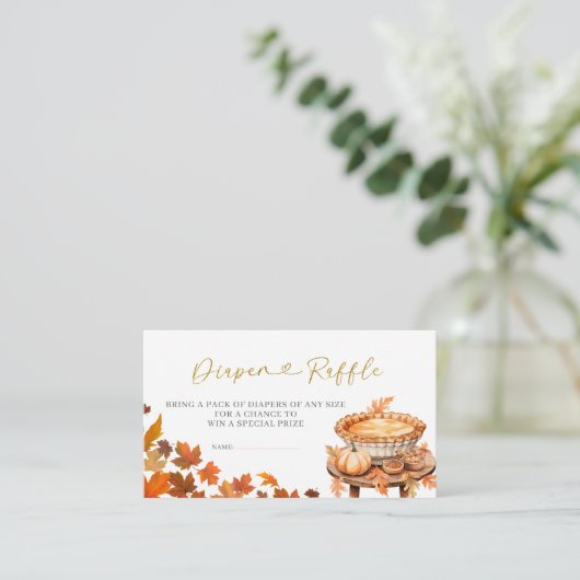 Herfst Cutie Pie Baby shower Luier Raffle Informatiekaartje (Staand voorkant)