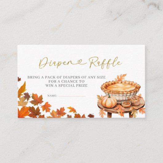 Herfst Cutie Pie Baby shower Luier Raffle Informatiekaartje (Voorkant)