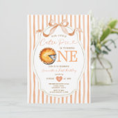 Herfst Cutie Pie Bow Ribbon Gingham Verjaardag Kaart (Staand voorkant)