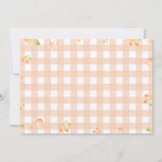 Herfst Cutie Pie Pompoen Gingham 1e verjaardag fot Kaart (Achterkant)