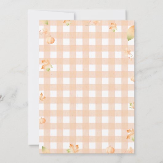 Herfst Cutie Pie Pumpkin Gingham 1e verjaardag Kaart (Achterkant)