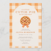 Herfst Cutie Pie Strik QR Code Baby Shower Kaart (Voorkant)
