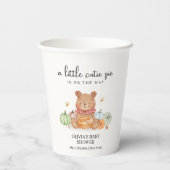 Herfst Cutie Pumpkin Pie Teddy Bear Baby shower Papieren Bekers (Achterkant)