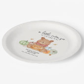 Herfst Cutie Pumpkin Pie Teddy Bear Baby shower Papieren Bordje (Gekanteld)