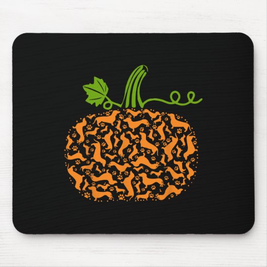 Herfst Dachshund Doxin Pumpkin Fun Halloween Dog L Muismat (Voorkant)