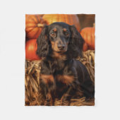 Herfst Dachshund Fleece Deken (Voorkant)