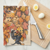 Herfst Dachshund Puppy's Theedoek (Quarter Fold)