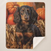 Herfst Dachshund Sherpa Deken (Voorkant)