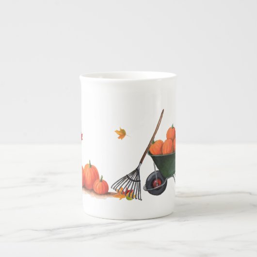 Herfst Dag met pompoenen en luiers Porselein Kop (Voorkant)