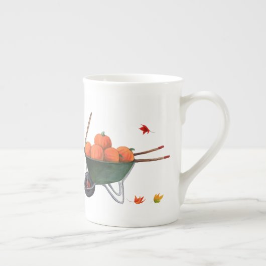 Herfst Dag met pompoenen en luiers Porselein Kop (Rechts)