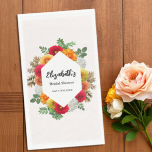 Herfst Dahlia Bloem Bruiloft Bridal Shower Servet