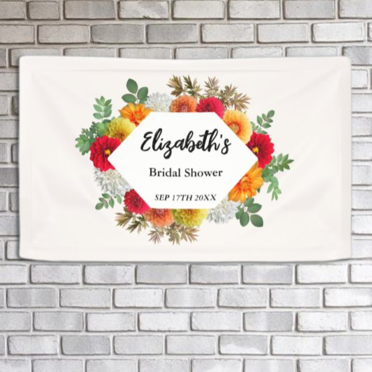 Herfst Dahlia Bloem Bruiloft Bridal Shower Spandoek