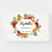 Herfst Dahlia Bloem Bruiloft Bridal Shower Spandoek (Horizontaal)