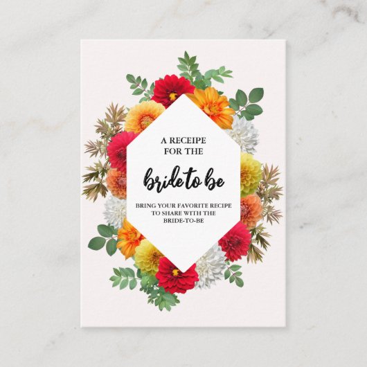 Herfst Dahlia Bloemen Herfst Vrijgezellenfeest Rec Informatiekaartje (Voorkant)