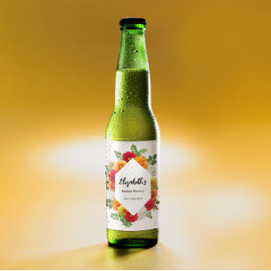Herfst Dahlia Bloemige Bruiloftsshower Bier Etiket