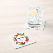 Herfst Dahlia Bloemige Bruiloftsshower Kartonnen Onderzetters (Insitu)