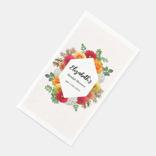 Herfst Dahlia Bloemige Bruiloftsshower Servet (Hoek)