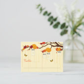 Herfst Dahlia Branch Moderne Trouwplaats Kaarten Plaatskaartje (Staand voorkant)