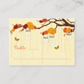 Herfst Dahlia Branch Moderne Trouwplaats Kaarten Plaatskaartje (Voorkant)