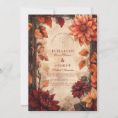 Herfst Dahlia Elegantie Bruiloft Kaart (Voorkant)