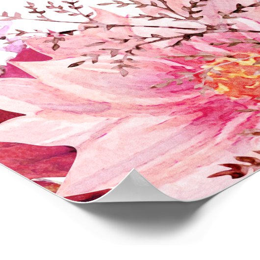 Herfst Dahlia en Pumpkin Wedding Welcome Poster (Hoek)